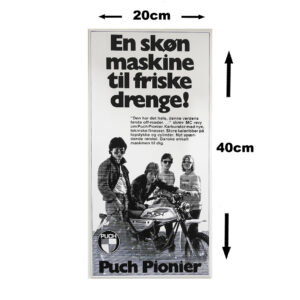 Retro skilt i 3mm pvc model med PUCH Pionier