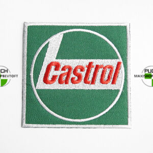 Stofmærke 90x90mm CASTROL i den bedste kvalitet med klæber