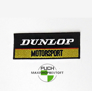 Stofmærke 44 x 107 mm DUNLOP MOTOR SPORT i den bedste kvalitet med klæber