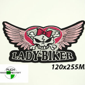 STORT Stofmærke 120x255mm LADY BIKER