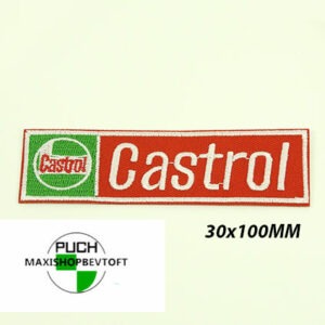 Stofmærke 30x100mm CASTROL i den bedste kvalitet med klæber