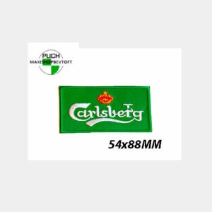 Stofmærke 54x88mm CARLSBERG i den bedste kvalitet med klæber