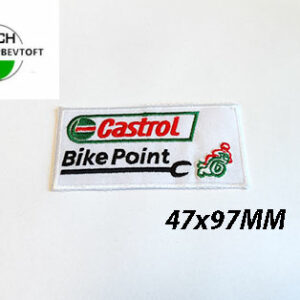 Stofmærke47x97mm CASTROL BIKE POINT i den bedste kvalitet med klæber