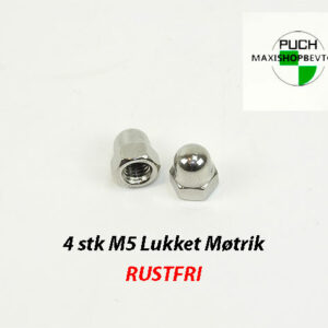 4stk Rustfri M5 lukket møtrik4stk Rustfri M5 lukket møtrik