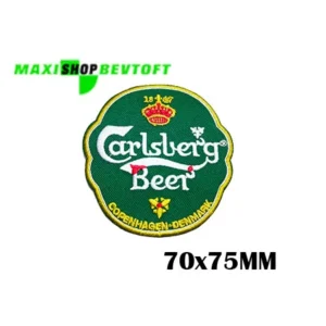 Stofmærke 70 x 75 mm CARLSBERG i den bedste kvalitet med klæber