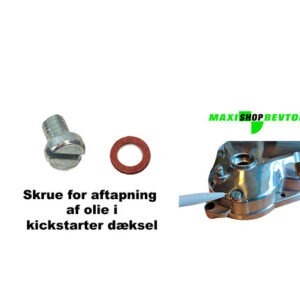 Skrue for aftapning af olie i kickstarter dæksel